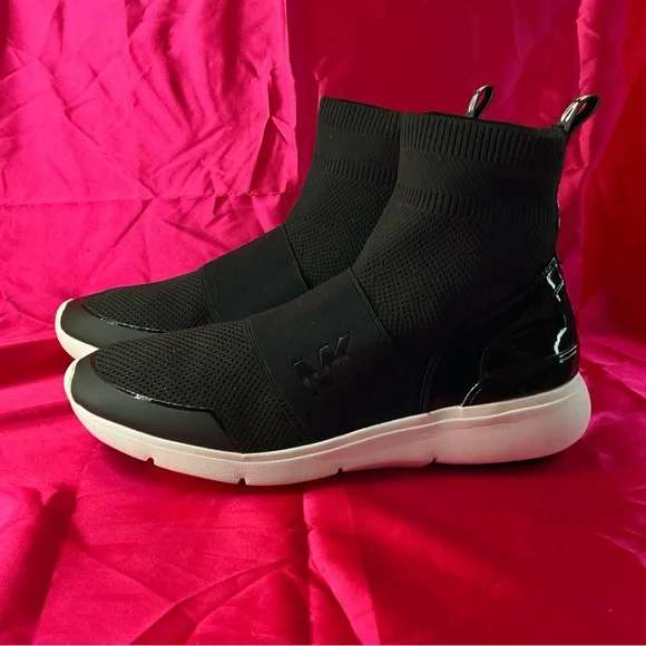 Michael Kors Black hi top ,and White sneakers 7.5 - Picture 3 of 11